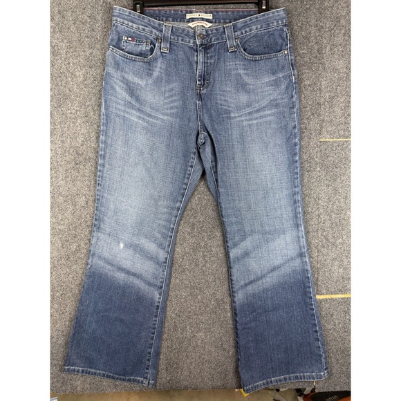 Vintage Y2K Tommy Hilfiger Jeans Low Rise Boot Flare Womens Sz 14 Denim - Picture 2 of 10